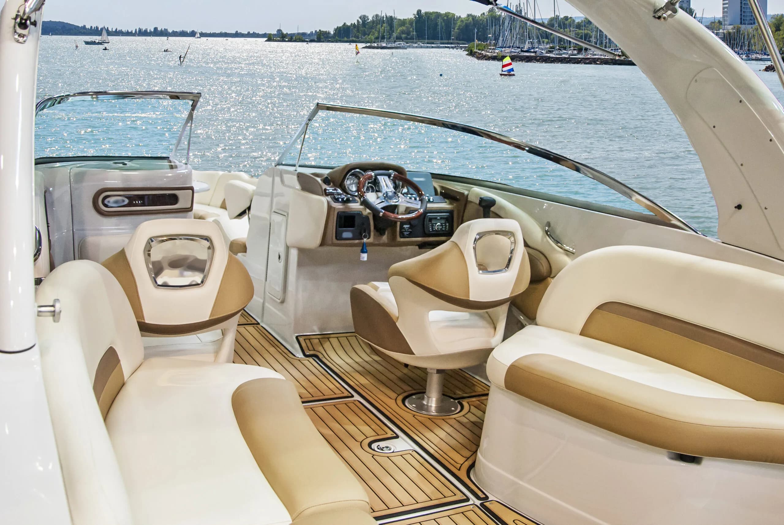 Luxury marine yacht interior leather restoration