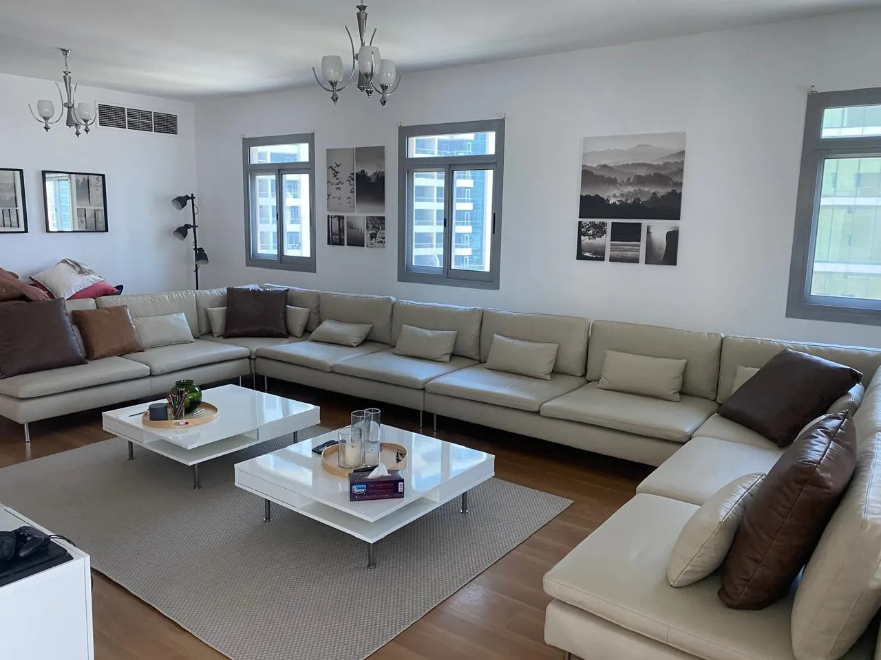 Luxury leather sofa reupholstery and frame restoration in Dubai